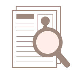 書類と虫眼鏡のイラスト